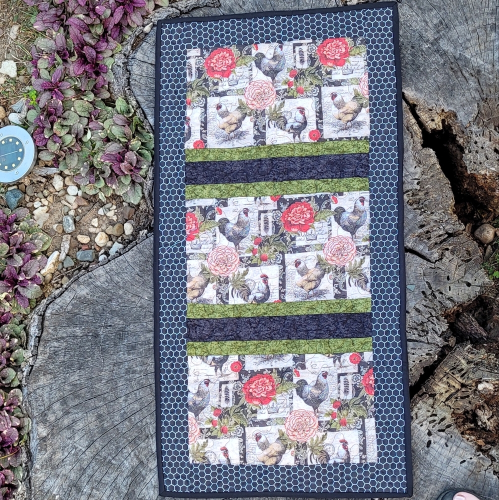 French Country Farmhouse Quilted Table Runner